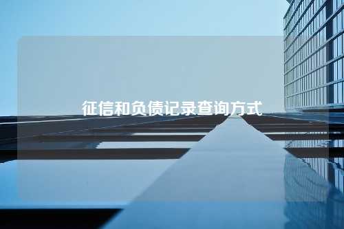 征信和负债记录查询方式